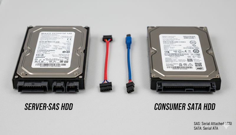 равнение серверного HDD (SAS) и обычного (SATA)